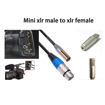 Mini XLR Męski na XLR Żeński Mikrofon Patch 1m