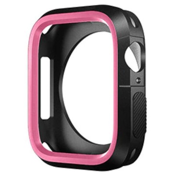 Apple Watch 4/5/6/SE Silicon Case 40mm CZARNO-RÓŻ