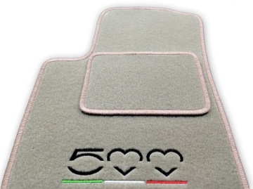 Velurové Koberce Fiat 500X Béžové Komplet Výšivka