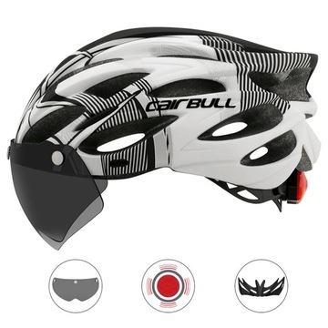 Ultralight kask rowerowy z odpinanymi Taillight Visor gogle MTB Road kask r