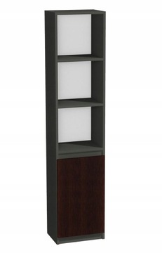Regał z szafką na segregatory 40cm szary, wenge