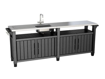 BAREK stół schowek OGRODOWY szafka grill ZLEW Keter UNITY CHEF 415L