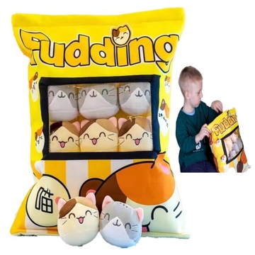 PODUSZKA PUDDING Z MASKOTKAMI PLUSZAK DLA DZIECKA KOTKI PRZYTULANKA PREZENT