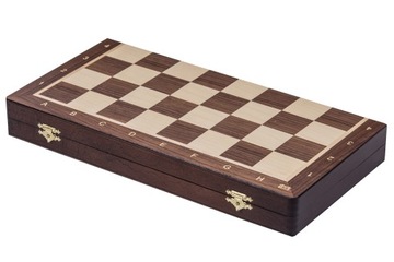 OUTLET — Деревянный набор шахмат ТУРНИР № 5 — маркетри DAB/JAWOR — 48 x 48 см