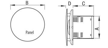 Wentylator łazienkowy EBERG AXO 100 okrągły +klapa
