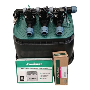 Zestaw Rain Bird 3 sekcje kompresor RainBird Sterownik RC2 WiFi Czujnik 32