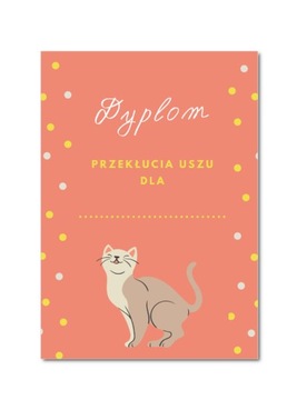 Dyplom przekłucia uszu A4 papier satynowy