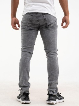 SPODNIE MĘSKIE JEANSOWE DENIM PL STYLOWE Croll Classic Slim 6187 Czarne 31