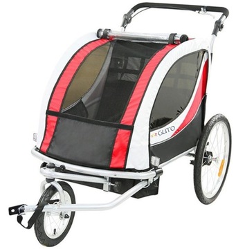 Przyczepka rower, wózek dla 2 dzieci Guto 2w1 Red