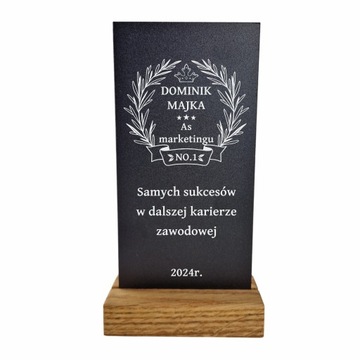 Statuetka metalowa solidna z grawerem na prezent puchar trofeum nagroda dla