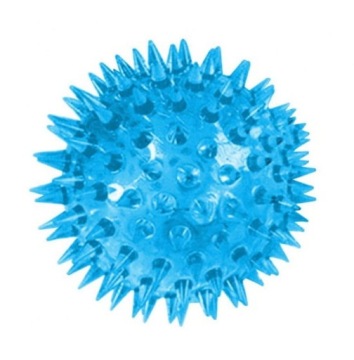 PIŁKA PIŁECZKA ŚWIECĄCA 6,5CM Z KOLCAMI GUMOWA