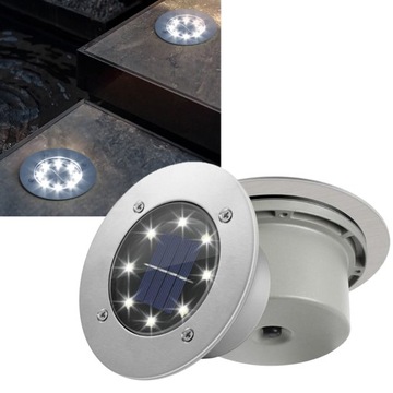 LAMPA SOLARNA NAJAZDOWA 8 LED OGRODOWA GRUNTOWA