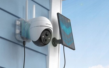 НАРУЖНАЯ СОЛНЕЧНАЯ ВРАЩАЮЩАЯСЯ КАМЕРА БЕСПРОВОДНАЯ WIFI 2K 3MPx 4X ZOOM 64 ГБ