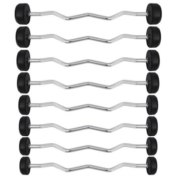 SZTANGA GRYF STAŁY ŁAMANY GUMOWANY 40 KG HMS