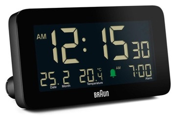Zegar budzik Braun czarny 13,5cm + Bateria AA 2szt.