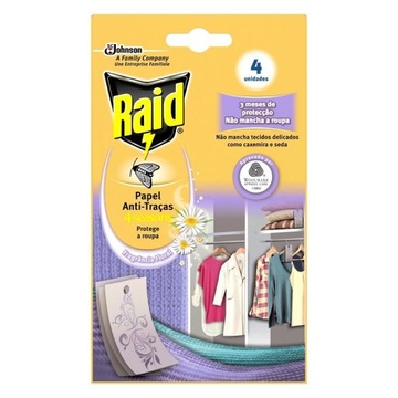 RAID PASKI PAPIEROWE NA MOLE DO UBRAŃ SZAF 4szt UK