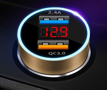 АВТОМОБИЛЬНОЕ ЗАРЯДНОЕ УСТРОЙСТВО 3.1A QC 3.0 ИЗМЕРИТЕЛЬ НАПРЯЖЕНИЯ
