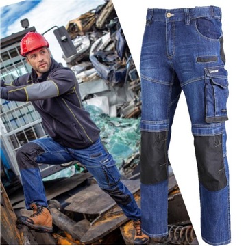 LAHTI PRO Spodnie robocze jeans stretch roz. M