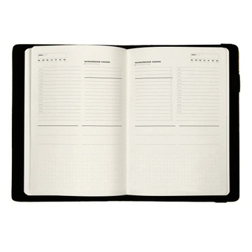 Черный ежедневник и еженедельник премиум-класса формата А5 с магнитной вставкой «Лондон»