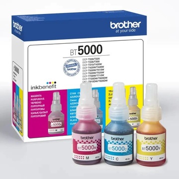 ATRAMENT BROTHER BT5000C BT5000M BT5000Y Komplet 3 kolory