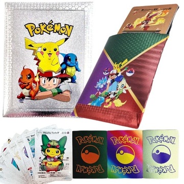 POKEMON KARTY KOLEKCJONERSKIE DO GRY SPECJALNE SREBRNE RAINBOW 20 KART