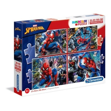 Puzzle 20+60+100+180el SUPER KOLOR SpiderMan 21410