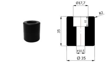 для ворот направляющий ролик fi 35 мм RB-35