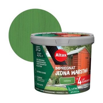 ALTAX IMPREGNAT DO DREWNA OGRODOWEGO 4,5L ZIELONY JEDNA WARSTWA
