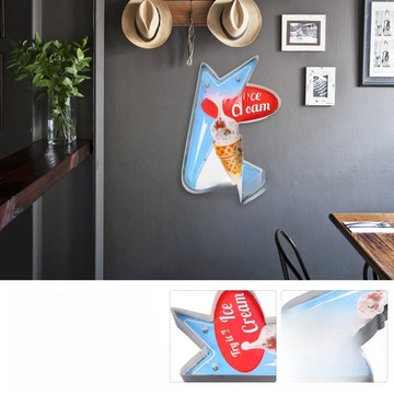 ВЫВИСКА «МОРОЖЕНОЕ», ДЕКОРАТИВНАЯ РЕКЛАМА, СВЕТ НА СТЕНЕ