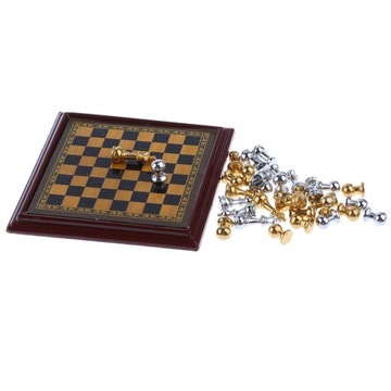 Miniature, delicate metal chess for dolls