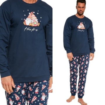 PIŻAMA MĘSKA CORNETTE 115 a time for us XXL / 52 Granatowy