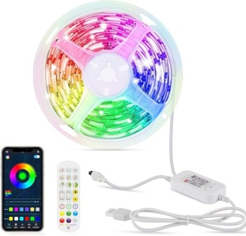 Lampki Taśma LED RGB 6m Pilot Tryb Muzyczny