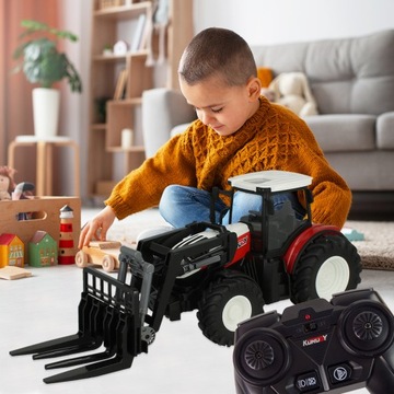 ТРАКТОР С ДИСТАНЦИОННЫМ УПРАВЛЕНИЕМ ВИЛКА ФЕРМА ТРАКТОР СЕЛЬСКОХОЗЯЙСТВЕННАЯ МАШИНА R/C 1:24