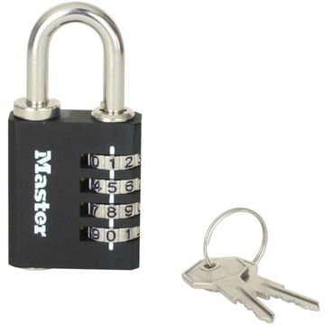 Kłódka na szyfr z 4 cyframi i kluczem awaryjnym 7641EURDBLK Masterlock