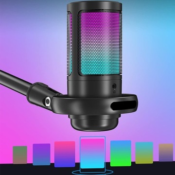 RGB МИКРОФОН С КНОПКОЙ ОТКЛЮЧЕНИЯ ДЛЯ ИГР И ПРЯМОЙ ТРАНСЛЯЦИИ