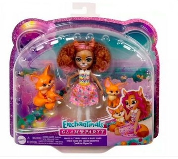 ENCHANTIMALS GLAM PARTY zestaw RODZINA LISKÓW FILIGREE FOX lalka HNT60