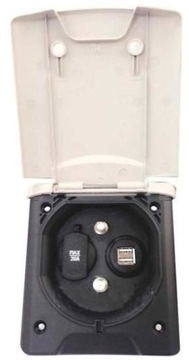 GNIAZDO ELEKTRYCZNE ZEWNĘTRZNE 12V+SAT+TV+USB 5V