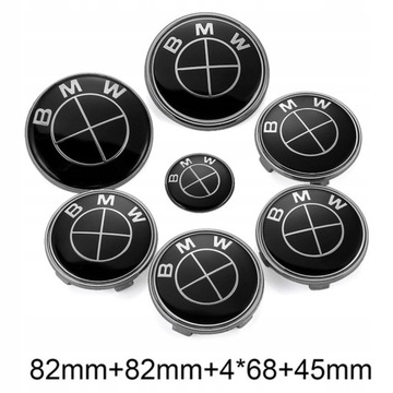 BMW LOGO EMBLEMAT ZNACZEK 7 SZTUK KOMPLET