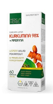 MEDICA HERBS KURKUMA 98%+ PIPERYNA 60 kaps