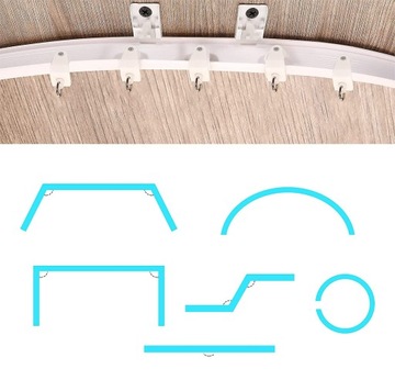 5 М рейка для штор, изогнутая потолочная рейка для оконных штор, установка на потолок