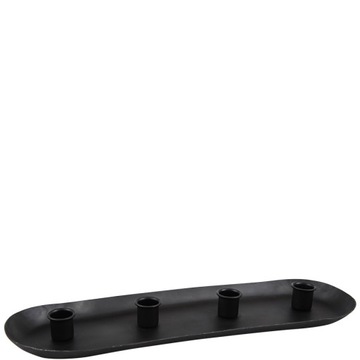 ŚWIECZNIK CZARNY NA 4 ŚWIECE 40x11cm METALOWY