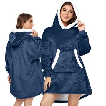 KOC BLUZA OVERSIZE CIEPŁA 2W1 GRUBA XXL FUTRZAK