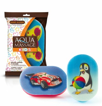 Gąbka Kąpielowa delikatna Dla Dzieci z Nadrukiem KIDS FUNNY KOLOROWA