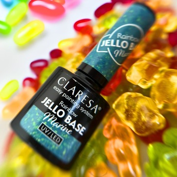 Гибридная база для ногтей Claresa Rainbow Jello Base с морскими частицами 5г