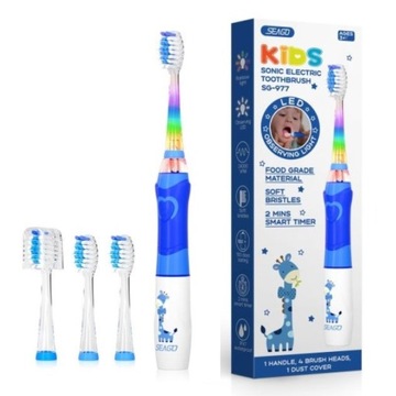 SZCZOTECZKA SONICZNA DLA DZIECI SEAGO SG-977 NIEBIESKA - 4 KOŃCÓWKI