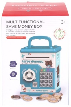 Сейф Копилка Банкомат Депозитный автомат для банкнот Монеты Пароль Свет Звук