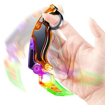 LED RAMBIT SPINNER nowość ŚWIECĄCY KARAMBIT fidget