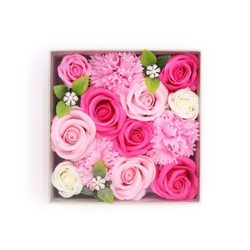 Kwadratowy Mydlany Flower Box Róż