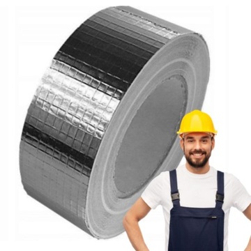Taśma aluminiowa zbrojona 100 mm IZOLACJA Wzmocniona Klejąca Jednostronnie
