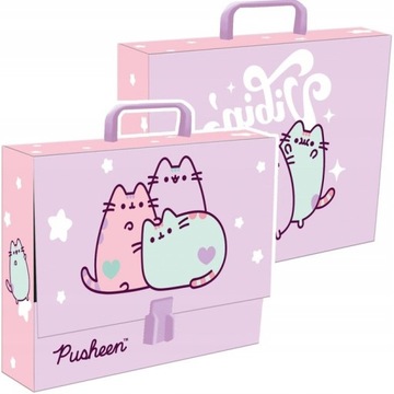 PUSHEEN TECZKA Z RĄCZKĄ GRUBA XL DUŻA TECZKA DO SZKOŁY
